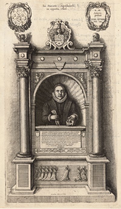 Aubrey (monument). State 1 by Wenceslaus Hollar